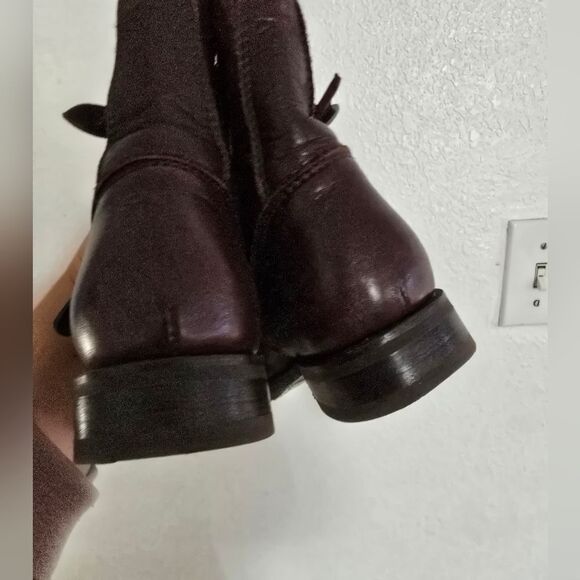 Frye The Vicky Buckle Boots Dark Brown Size 7 - Picture 7 of 11